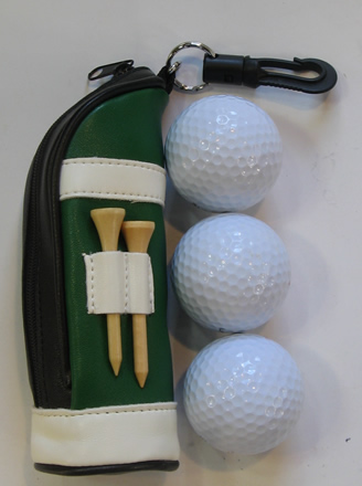 Gift Pack 3 Balls & 2 Tees in 'Clip On Bag' Pouch