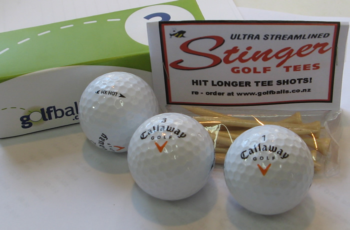 3 Callaway HX Hot & 12 Stinger tees